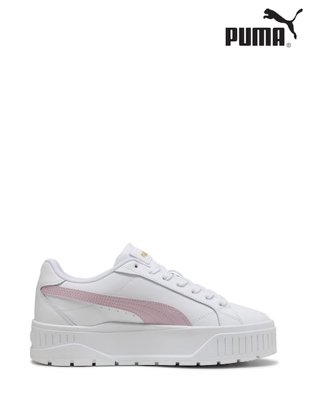 Puma White-Rose Womens Kar II Leather Trainers (F75465) | LEI 432