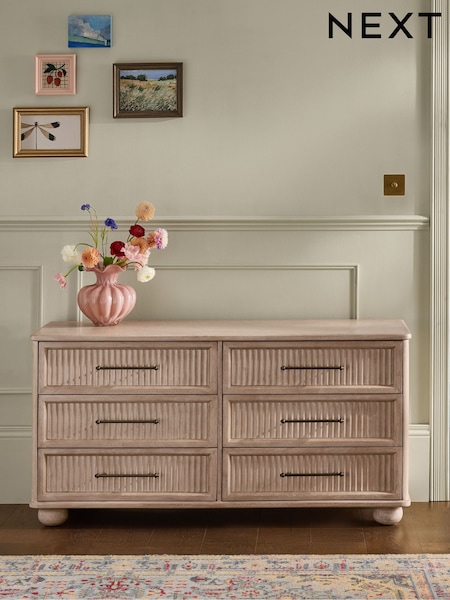 Light Natural Bourton Solid Mango 6 Drawer Chest of Drawers (F75501) | €1,100