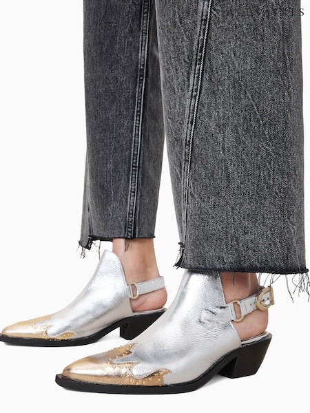 AllSaints Metallic Desola Stud Mules (F75566) | AED1,334