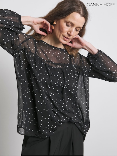 Joanna Hope Romantic Chiffon Black Blouse (F75723) | € 92