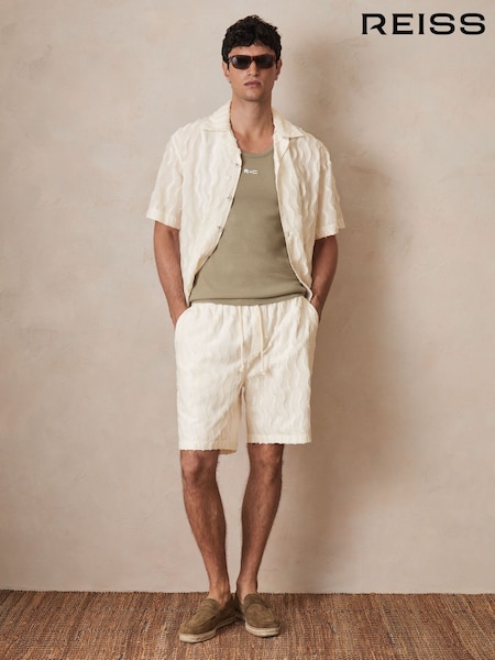 Reiss Off White Serra Reiss | Ché Fringed-Wave Shorts (F75746) | AZN 301
