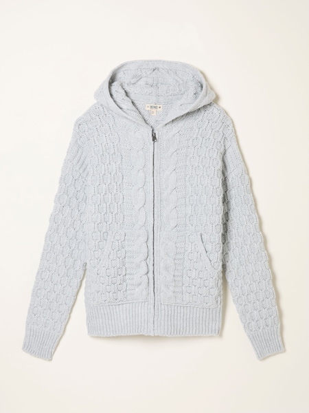FatFace Casey Grey Knitted Cable Hoody (F75780) | €101