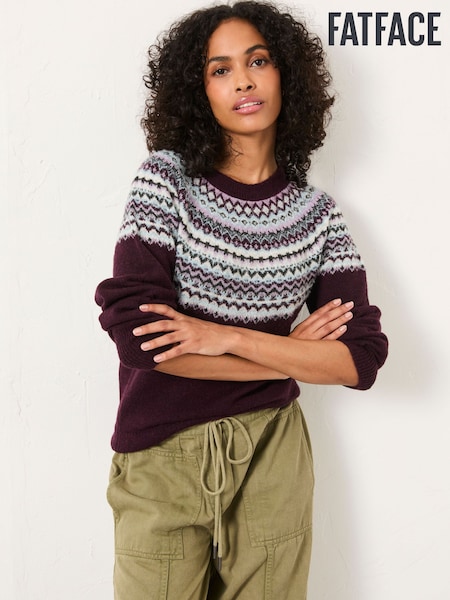 FatFace Franki Purple Fairisle Knitted Crew (F75793) | €77