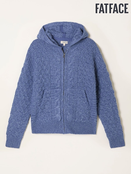 FatFace Casey Blue Knitted Cable Hoody (F75811) | €101