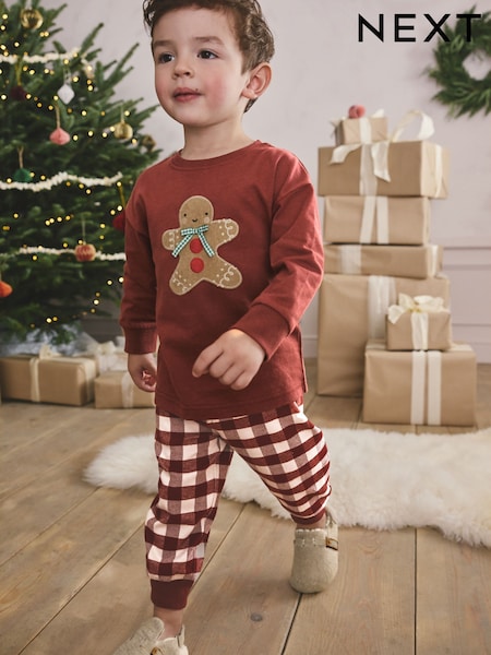 Red/Green Gingerbread Man Single Xmas Pyjamas (9mths-10yrs) (F75819) | 54 QAR - 69 QAR