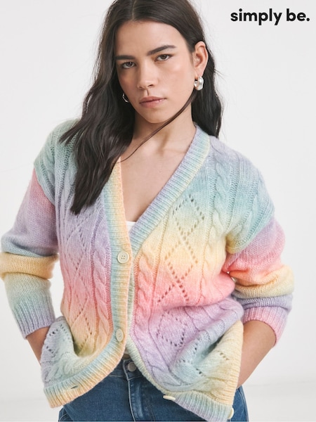Simply Be Pointelle Knit Rainbow Cardigan (F75838) | € 50