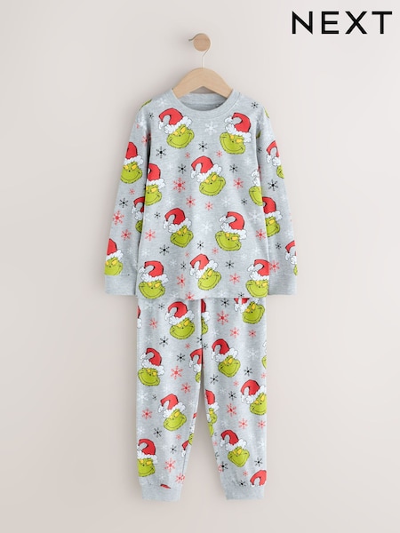 Green/Grey Grinch Single Jogger Xmas Pyjamas (3-16yrs) (F75840) | AED76 - AED102