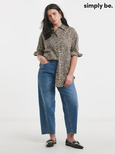 Simply Be Animal Relaxed 100% Linen Shirt (F75849) | €47