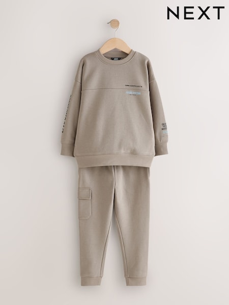 Stone Utility Crew Hoodie and Joggers Set (3-16yrs) (F75875) | €27 - €37