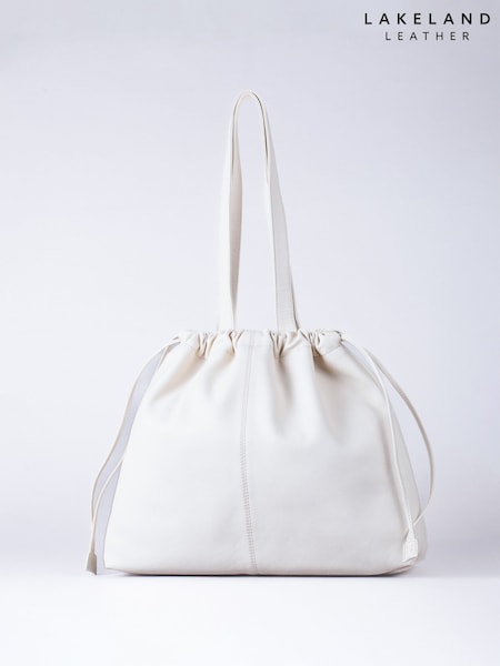 Lakeland Leather Parchment Eskrigg Drawstring Tote Bag (F75895) | 396 QAR