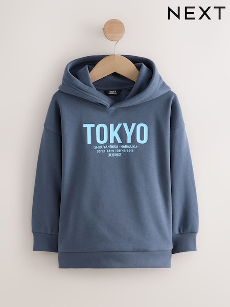 Blue Tokyo Older Boys Graphic Print Cross-Over Hoodie (3-16yrs) (F75897) | 74 QAR - 99 QAR