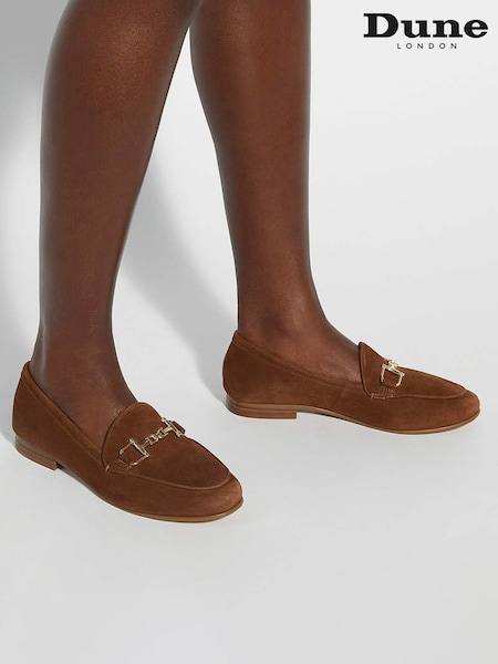 Dune London Red Wide Fit Glair Branded Snaffle Leather Trim Shoes (F75974) | €118