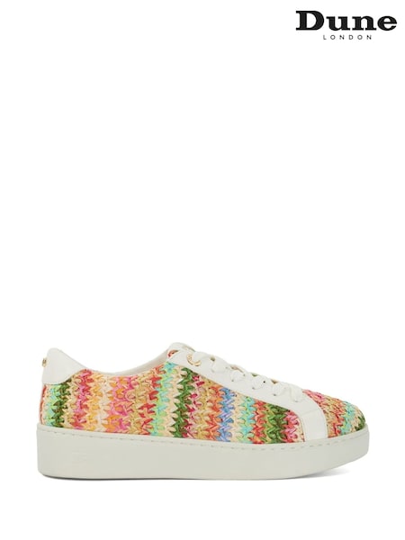 Dune London Natural Ellise Lace Up Cupsole Sport Trainers (F75979) | €99