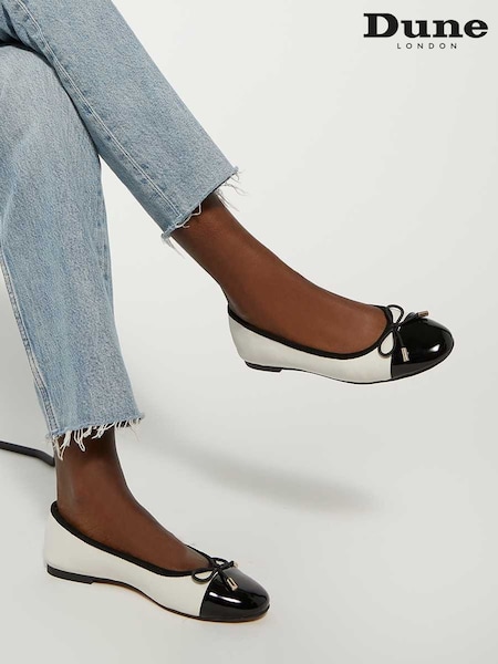 Dune London Cream Wide Fit Highest Flexible Sole Ballet Shoes (F75985) | €121