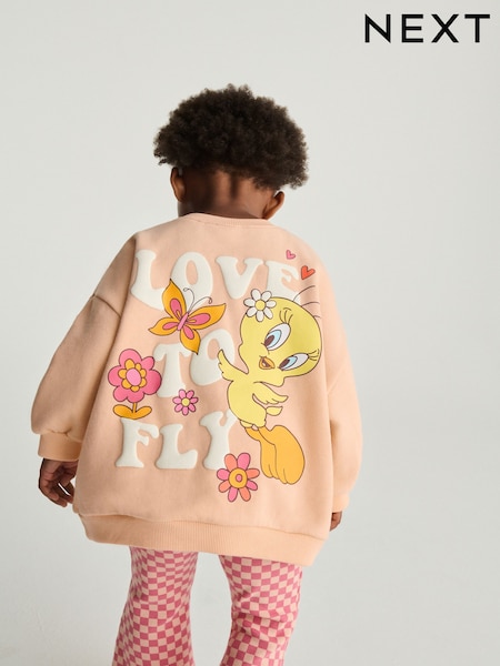 Peach Pink Tweety Sweatshirt & Flare Leggings Set (3mths-7yrs) (F76052) | €32 - €38