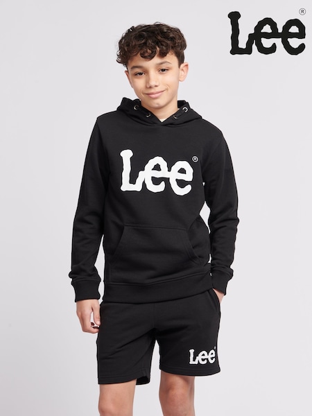 שחור - Lee Boys Wobbly Graphic Print Hoodie (F76053) | ‏176‏₪ - ‏211‏ ₪