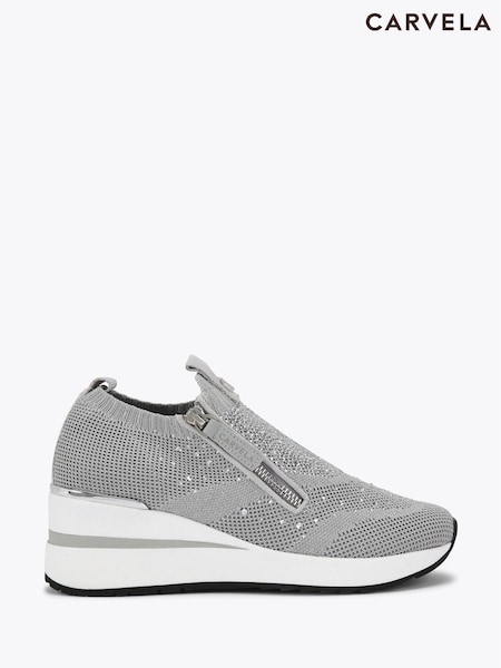 Carvela High Rise Zip Knit Trainers (F76085) | €126