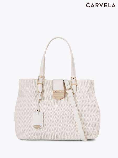 Cream - Geantă Carvela Maria Midi cu dungi (F76100) | 886 LEI