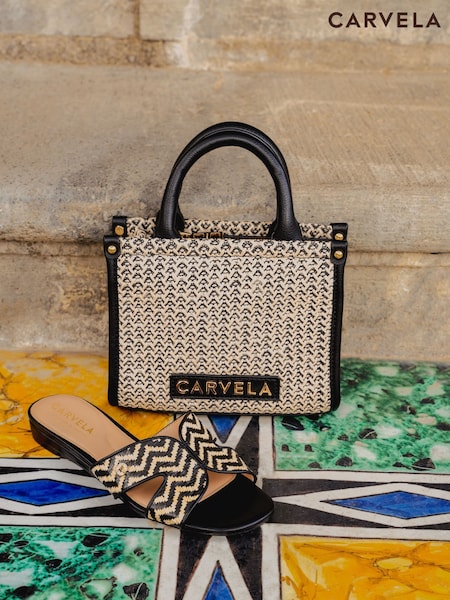 Carvela Gala Capri Mule Black Sandals (F76101) | ₪598