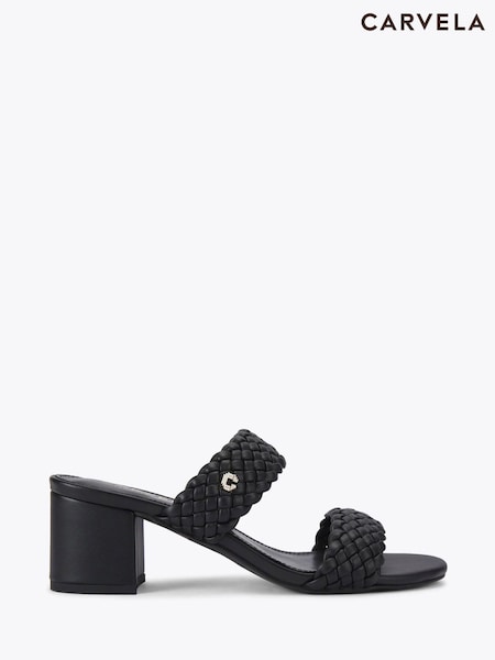 שחור - Carvela Twisted Black Sandals (F76123) | ‏397‏₪
