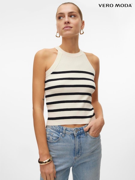VERO MODA Cream Sleeveless Knitted Tank Top (F76235) | 1,442 UAH