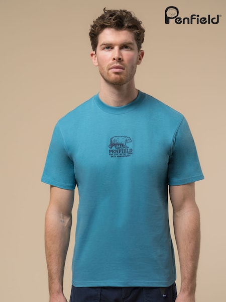 Penfield Blue Mens 50th Anniversary Print T-Shirt (F76252) | R$ 295