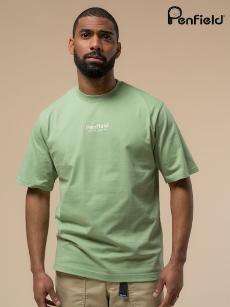 Penfield Green Mens Pocket Double Rib Crew T-Shirt (F76255) | €46