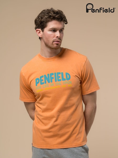 Penfield Orange Mens Retro Print T-Shirt (F76266) | R$ 345