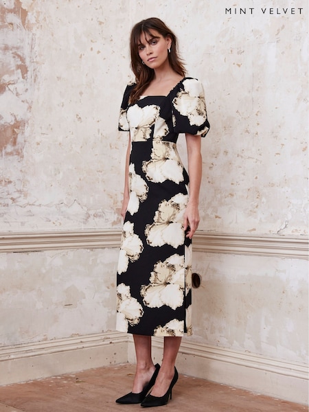 Mint Velvet Floral Print Midi Dress (F76364) | 1,415 LEI