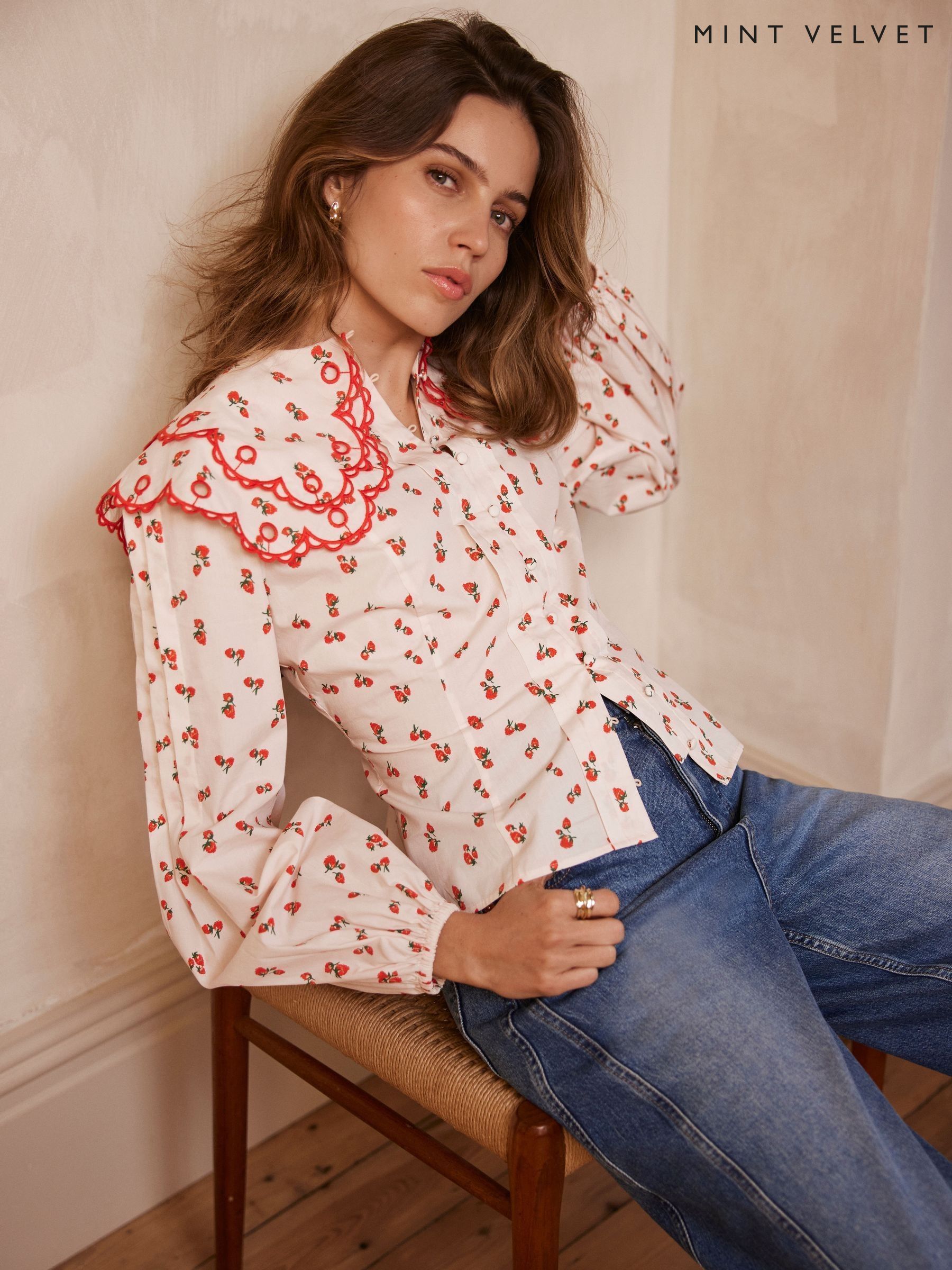 mint velvet jacquard boho top