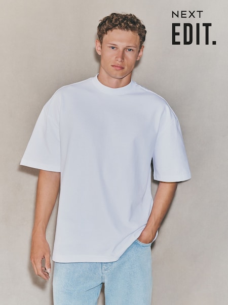 White Oversized Fit EDIT Heavyweight T-Shirt (F76429) | €21