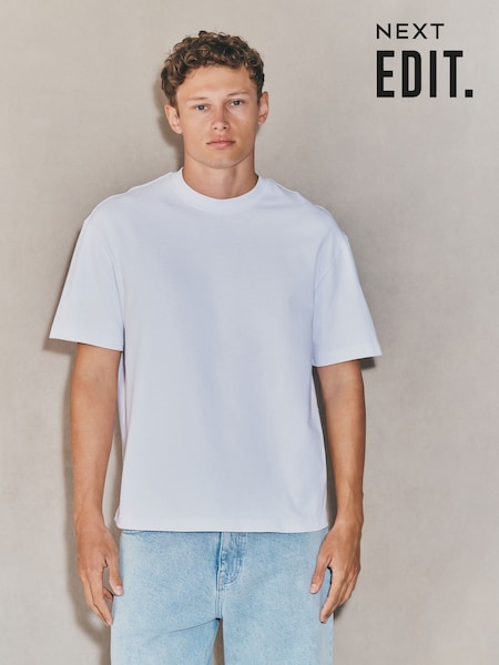 أبيض - تلبيس قصير. - EDIT Heavyweight T-Shirt (F76431) | ‏70 د.إ.‏