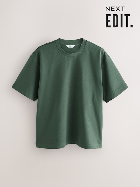 Green Boxy Fit EDIT Heavyweight T-Shirt (F76432) | AED70