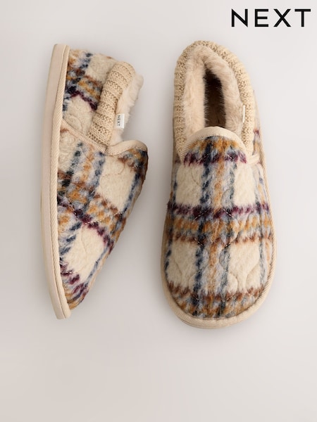 Verificação Ecru - Brushed Quilted Slippers (F76451) | R$ 220