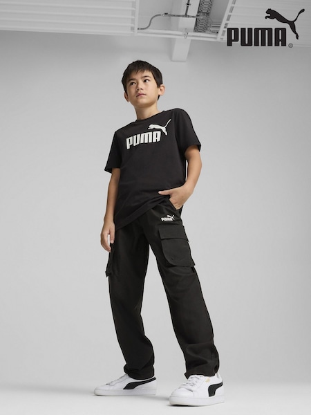 Puma Black Boys ESS No. 1 Logo Woven Cargo Pants (F76537) | €39