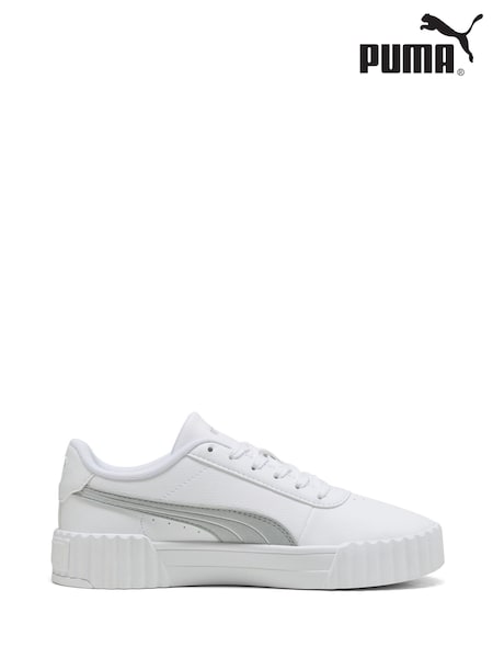 Puma White Womens Carina 3.0 Aqua Metallics Sneakers (F76546) | ₪241