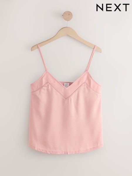 Pink Satin Jacquard Cami Pyjama Top (F76652) | 707 UAH