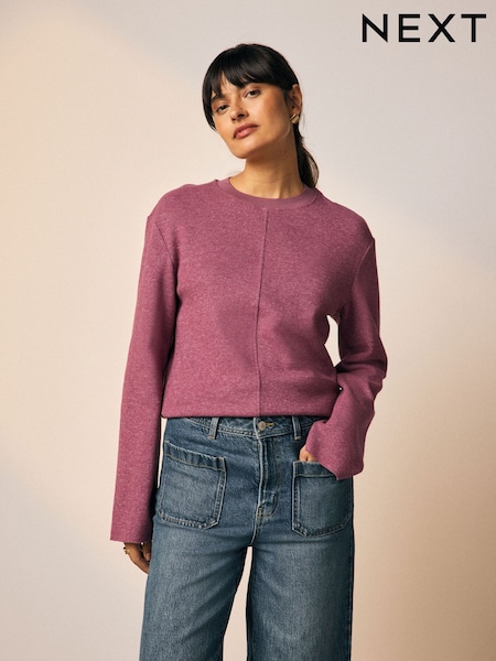 Brown/Pink Cosy Soft Touch Rib Crew Neck Jumpers 2 Pack (F76737) | €43