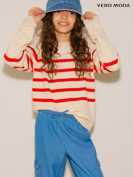 VERO MODA Girls Long Sleeve Striped Knitted Jumper (F76742) | 179 LEI