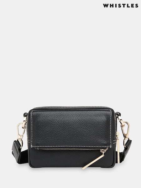 Whistles Black Bibi Stitch Cross-Body Bag (F76751) | ₪679