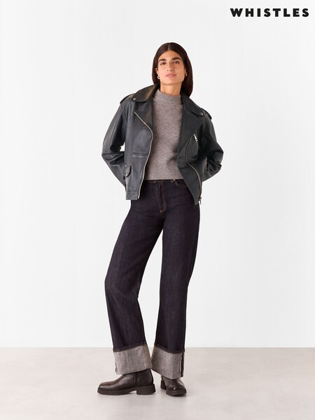 Whistles Freja Leather Biker Jacket (F76753) | 2,599 LEI