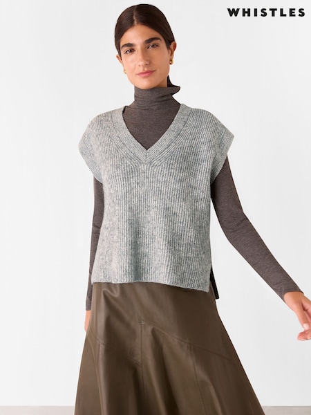 Whistles Grey Elsa Ribbed Tank (F76763) | AED346