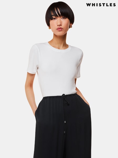 Whistles White Ultimate Rib Crew Neck T-Shirt (F76791) | €60
