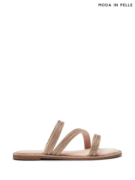 Moda in Pelle LILYVALLEY ELASTIC GLITZ STRAPPY FLAT SANDAL (F76915) | ₪297