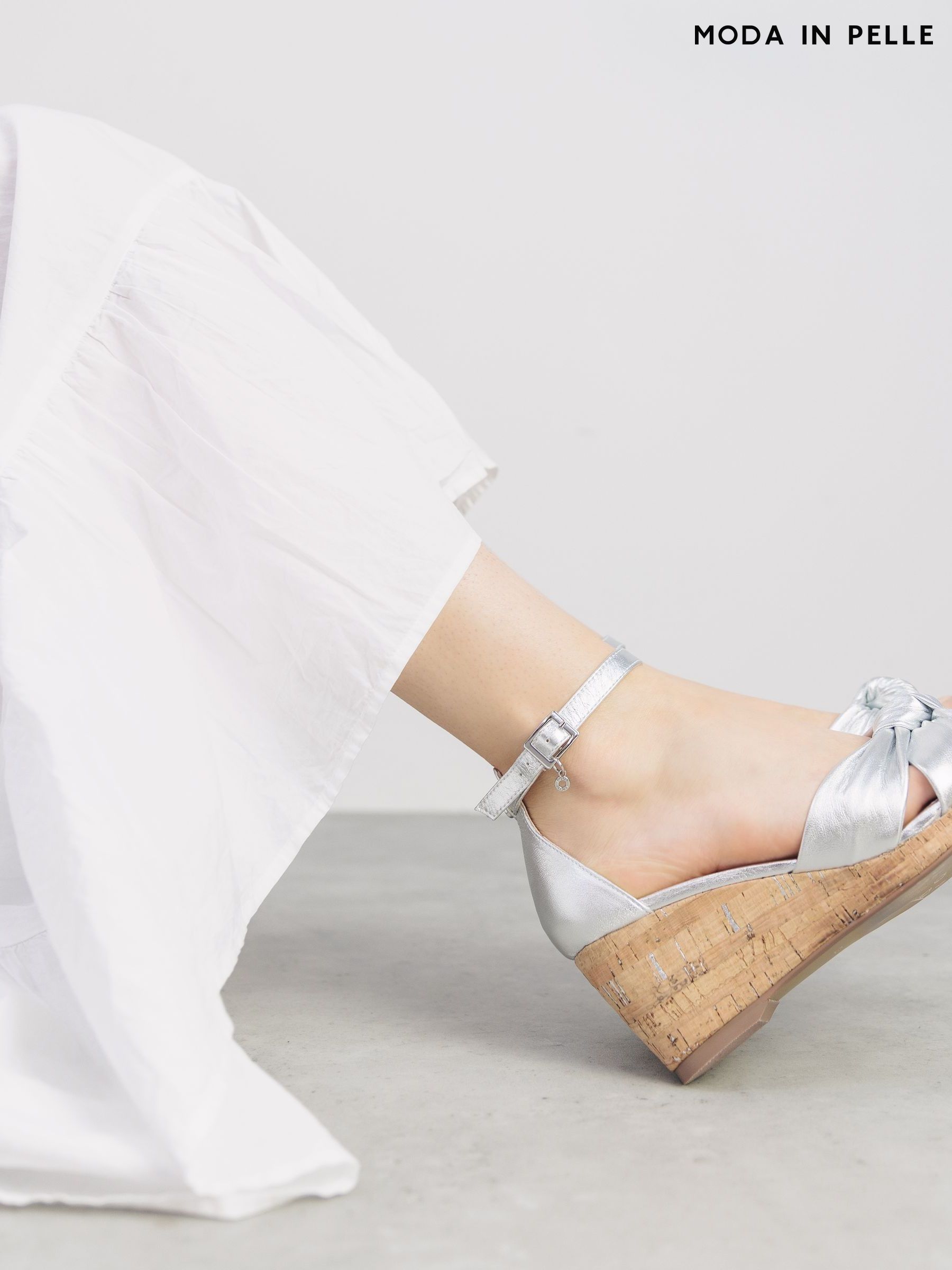 silver high wedges