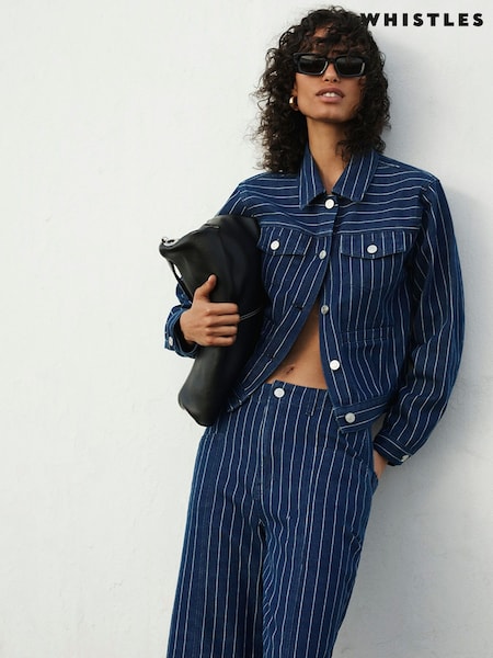 Whistles 100% Cotton Pinstripe Denim Jacket (F77094) | 812 LEI