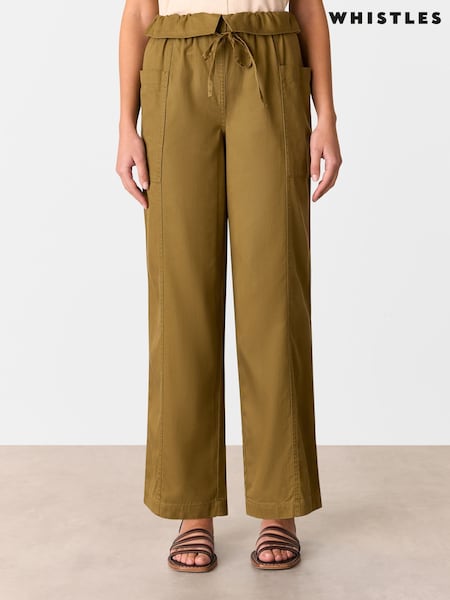 Whistles Green Paper Bag Waistband Trousers (F77105) | ₪598
