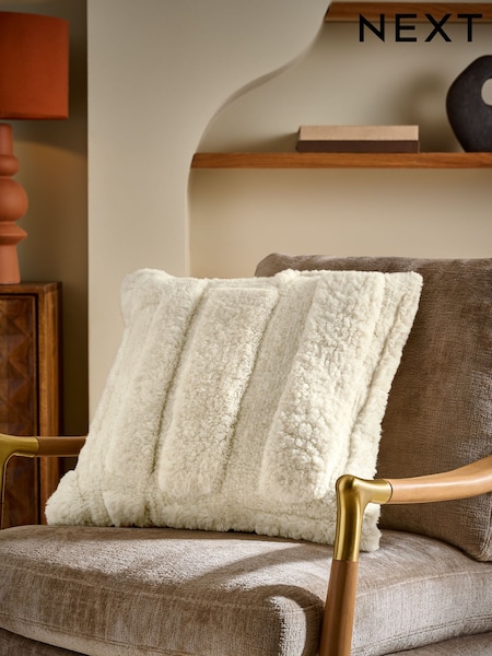 Ivory 50 x 50cm Carved Tufted Geo Cushion (F77109) | €45