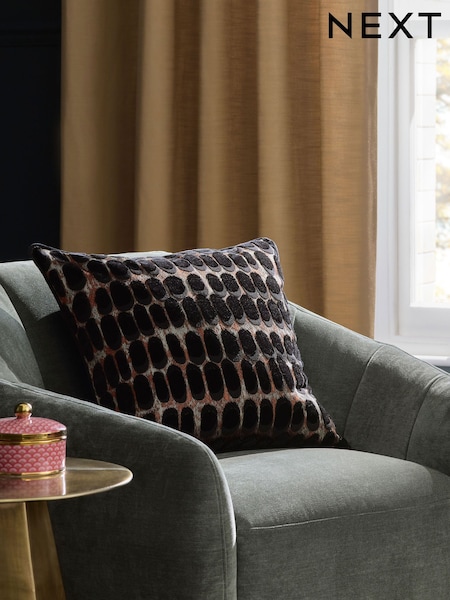 Black 50 x 50cm Rebel Spot Velvet Cushion (F77124) | 88 QAR