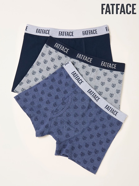 FatFace Navy 3 Pack of Bear Boxers (F77131) | R$ 295